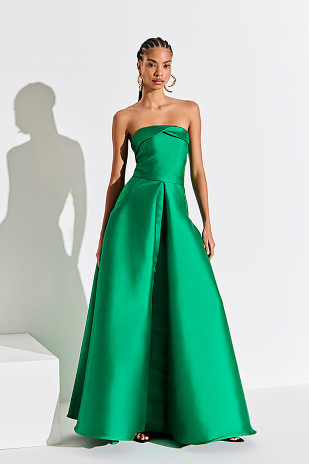 Vestido longo mikado vivace  verde