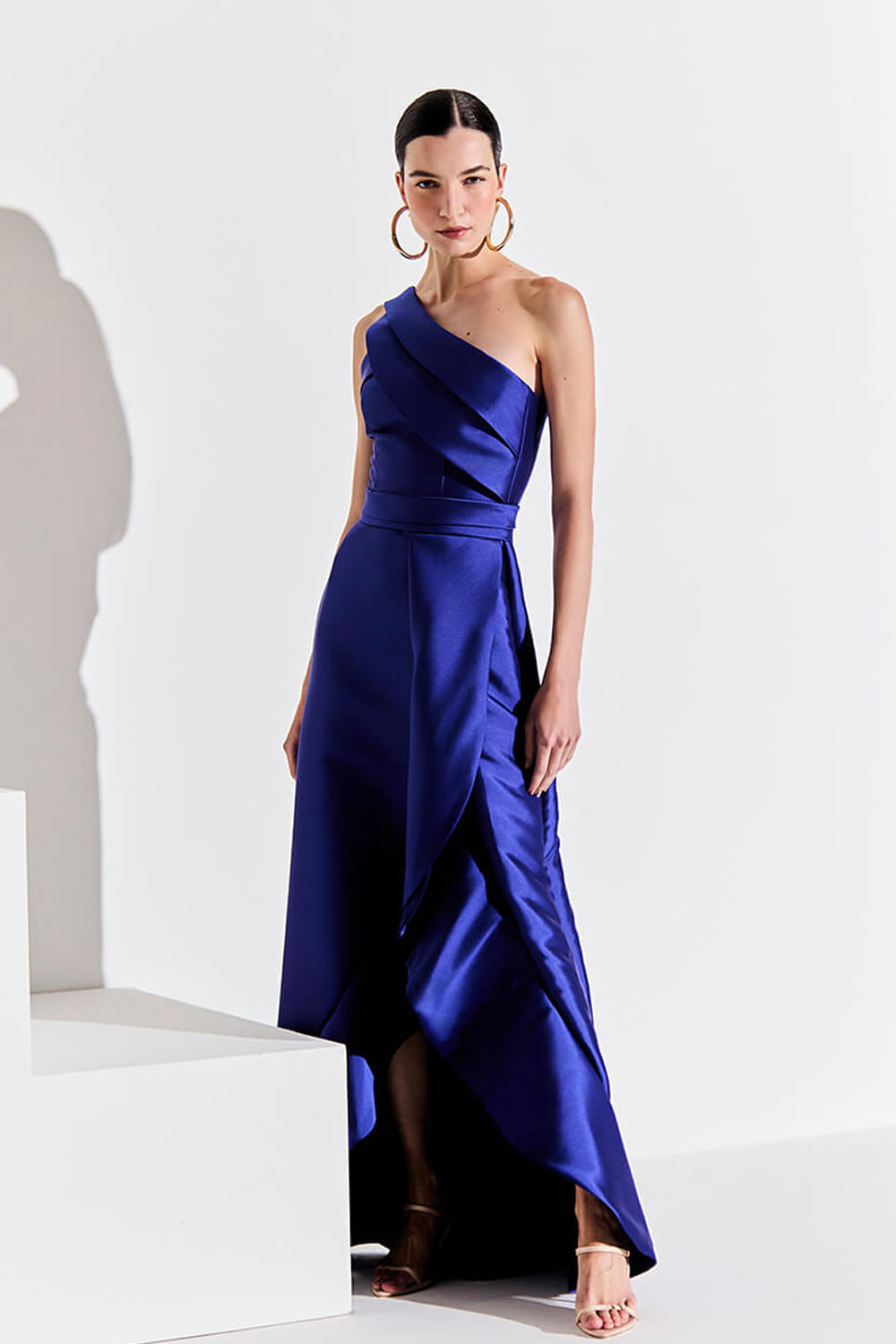 Vestido longo mikado vivace  azul