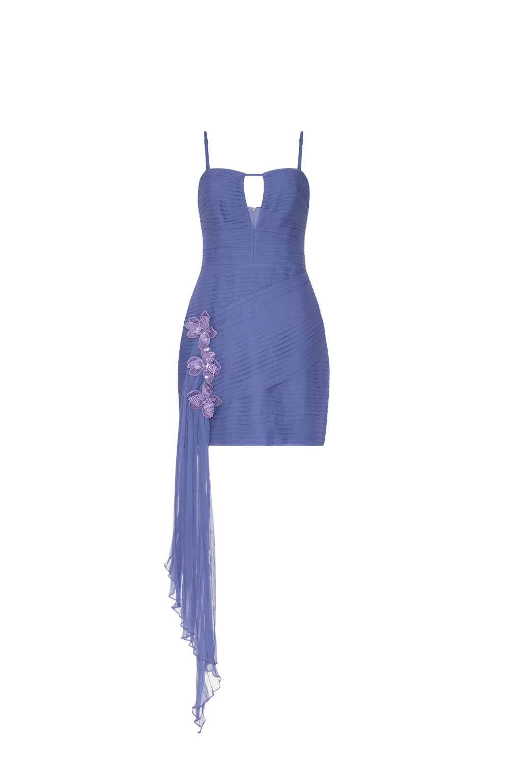 Vestido curto silky plisse lilas