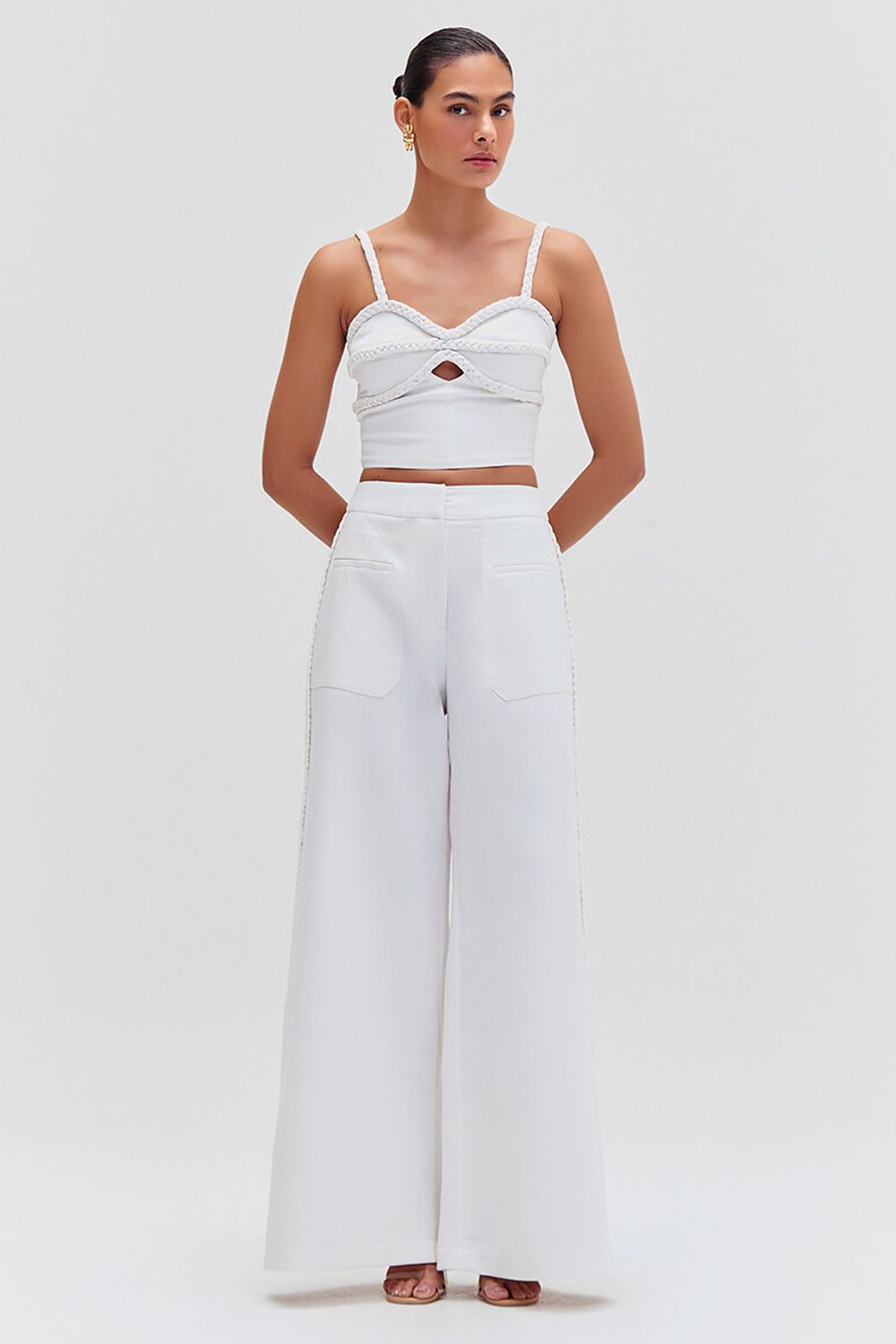 Top cropped crepe dream off white