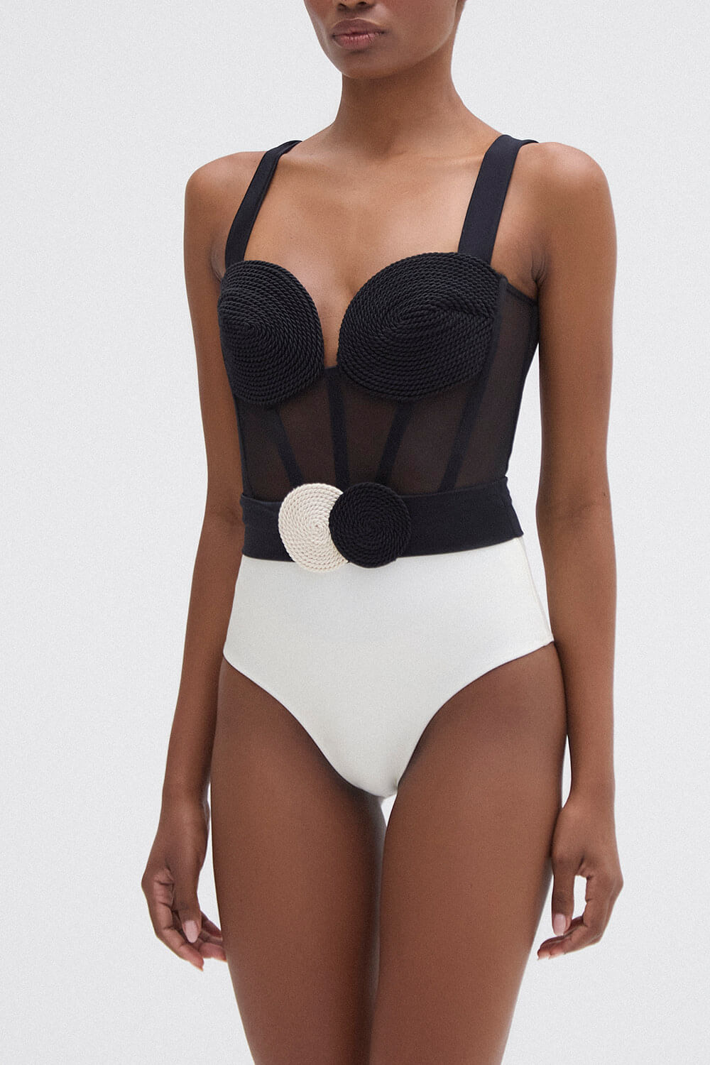 Body jersey sands preto com branco