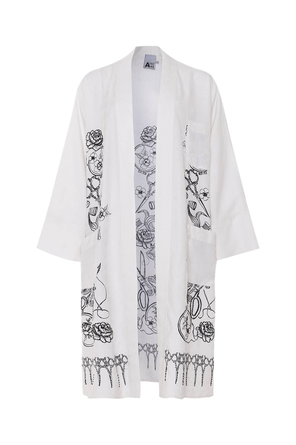 Kimono longo graphé off white