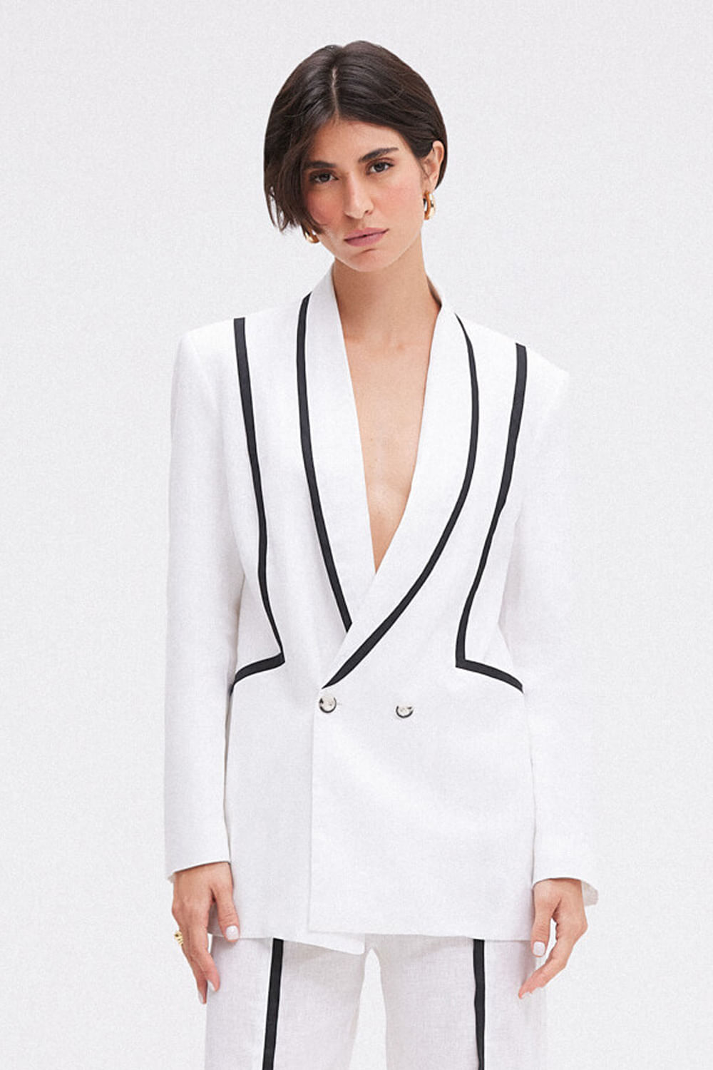 Blazer linho brise off white